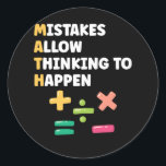 Sticker Rond Professeur de mathématiques Préscolaire Mathématic<br><div class="desc">Citations de l'école de prok Mathématiques. Professeur de mathématiques Mathématicien de l'école maternelle.</div>