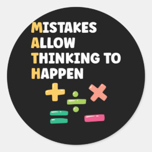 Sticker Rond Professeur de mathématiques Préscolaire Mathématic