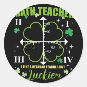 Sticker Rond Professeur de maths Comme la journée régulière Luc