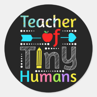 Sticker Rond Professeur de minuscules humains