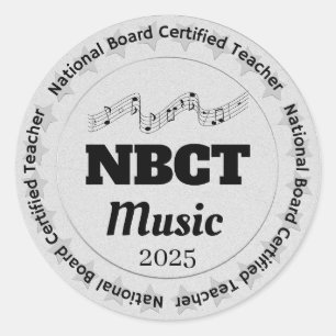 Sticker Rond Professeur de musique certifié NBCT personnalisé