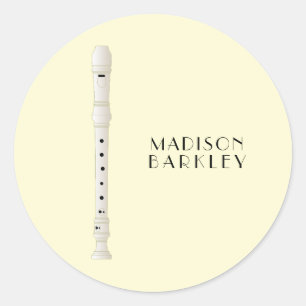 Sticker Rond Professeur de musique enregistreuse