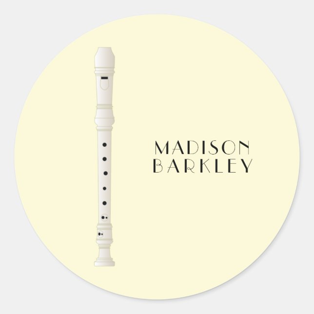 Sticker Rond Professeur de musique enregistreuse (Devant)