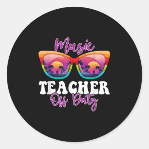 Sticker Rond Professeur de musique hors service Sungles Palm Tr