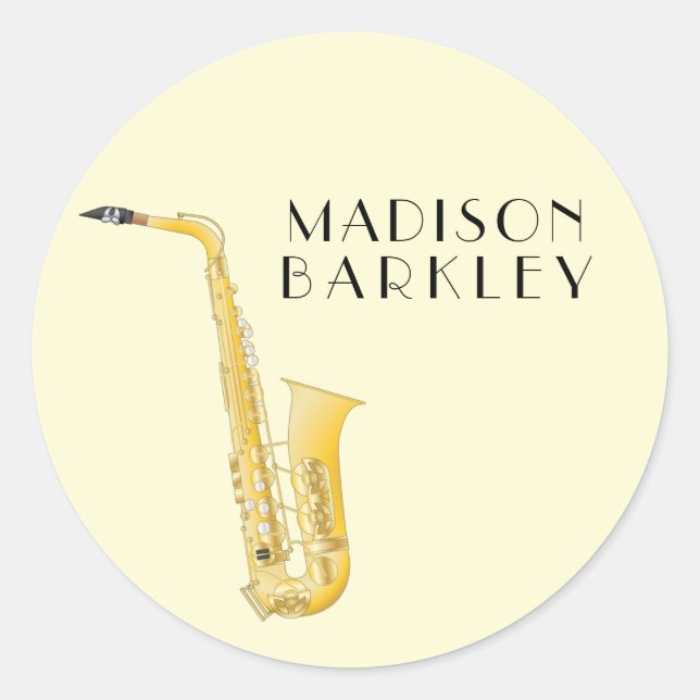 Sticker Rond Professeur de musique saxophone (Devant)