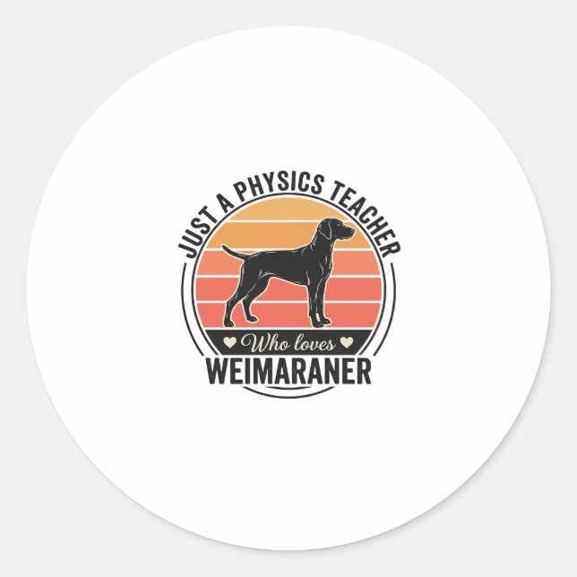 Sticker Rond Professeur de physique aime conception de chien We (Devant)