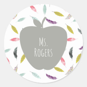 Sticker Rond Professeur de plume Boho