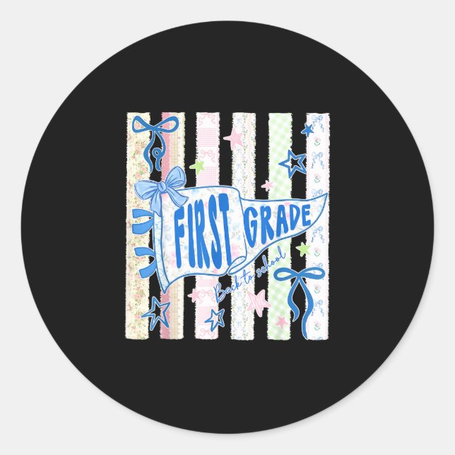 Sticker Rond Professeur de première année drapeau de fanion de  (Devant)