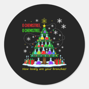 Sticker Rond Professeur de science de Noël 67 Mème Santa Oh Chi