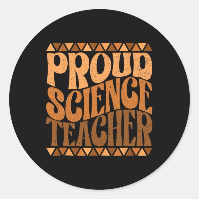 Sticker Rond Professeur de science fier Mois de l'histoire des  (Devant)