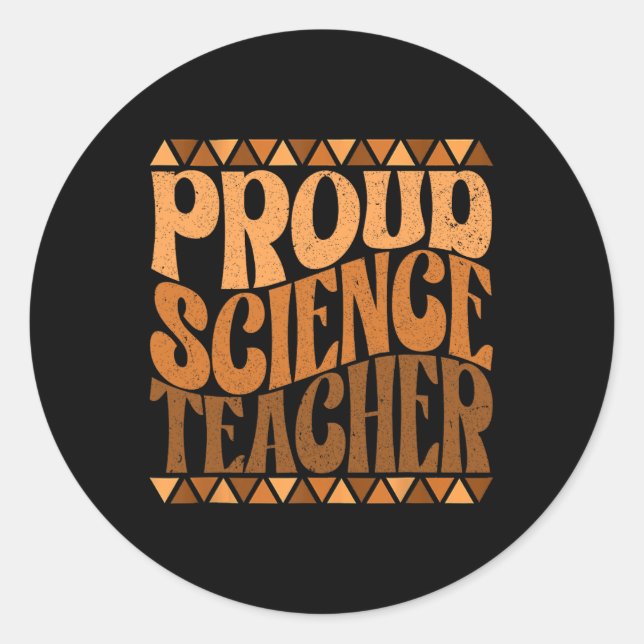 Sticker Rond Professeur de sciences fières Mois de l'histoire n (Devant)