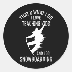 Sticker Rond Professeur de sports d'hiver Tuteur Snowboard