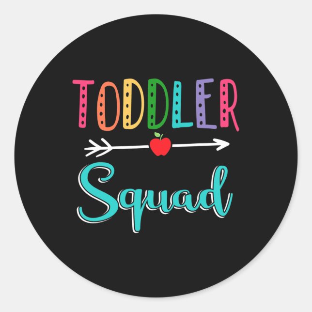 Sticker Rond Professeur De Squad De Retour À L'École (Devant)
