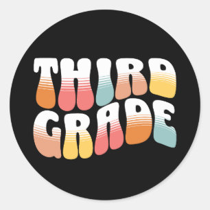 Sticker Rond Professeur de troisième année