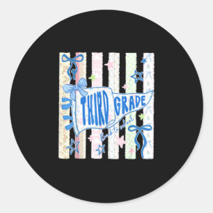 Sticker Rond Professeur de troisième année 3e année fanion reto