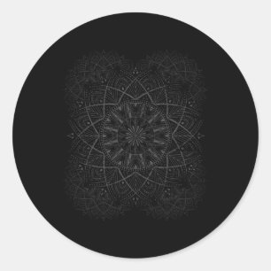 Sticker Rond Professeur de Yoga Cadeau de Paix Hippie Mandala