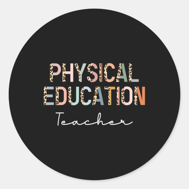 Sticker Rond Professeur d'éducation physique Leopard Ck rentre  (Devant)