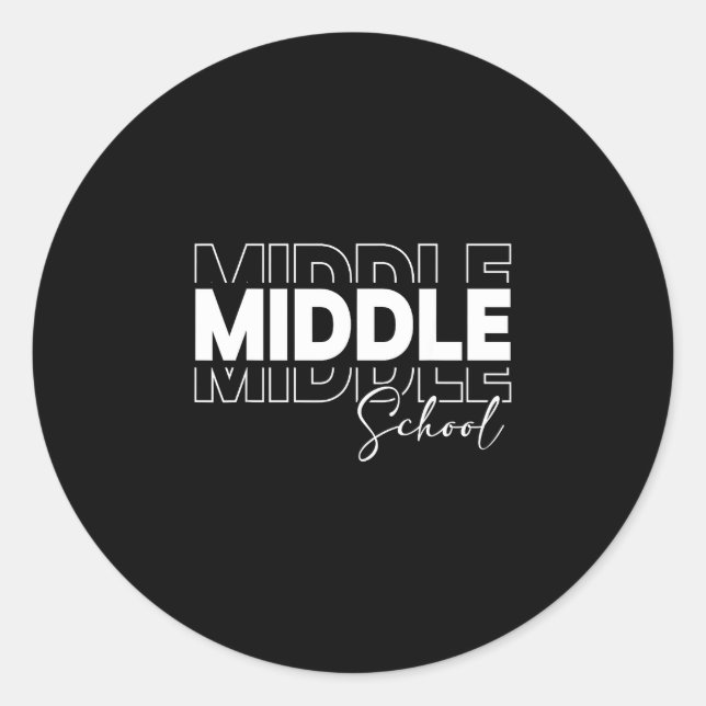 Sticker Rond Professeur d'équipe de collège étudiant équipage d (Devant)