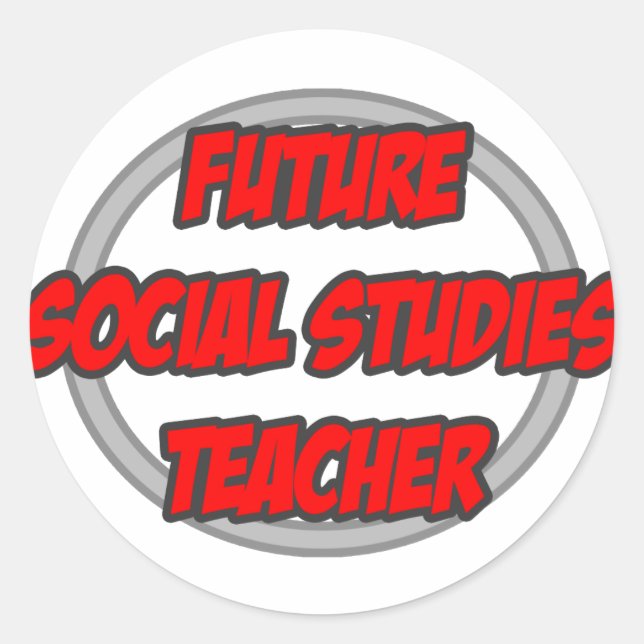 Sticker Rond Professeur d'études sociales futures (Devant)