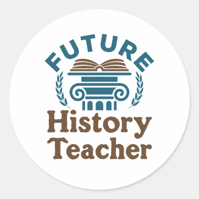 Sticker Rond Professeur d'histoire future (Devant)