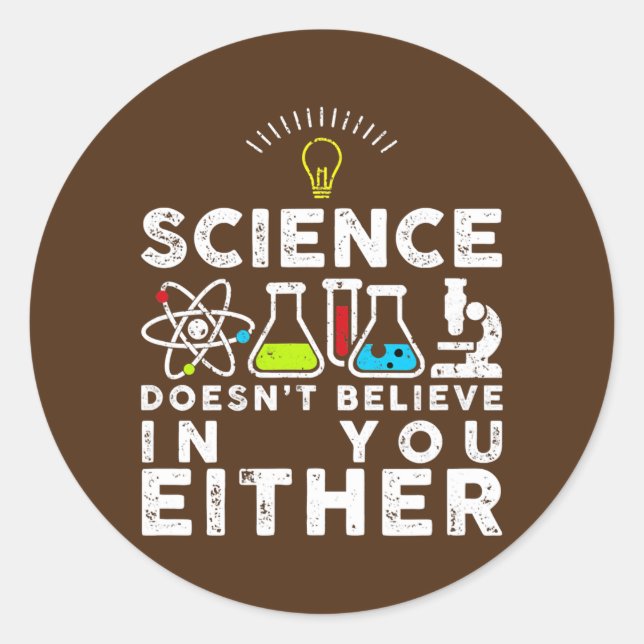 Sticker Rond Professeur Éléments chimistes Scientifique périodi (Devant)