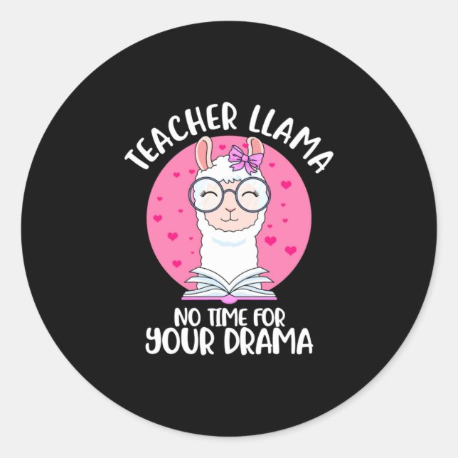 Sticker Rond Professeur Llama (Devant)
