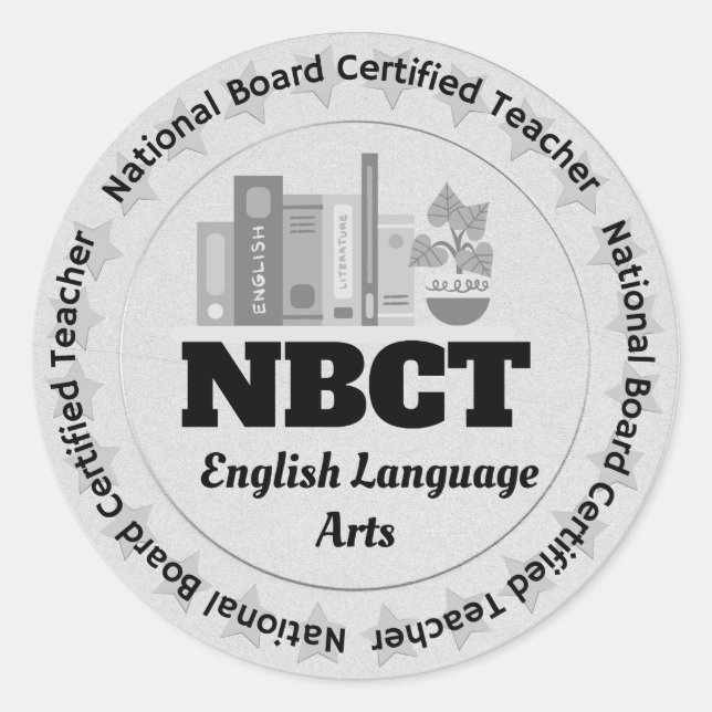 Sticker Rond Professeur NBCT Anglais Arts Certifiés (Devant)