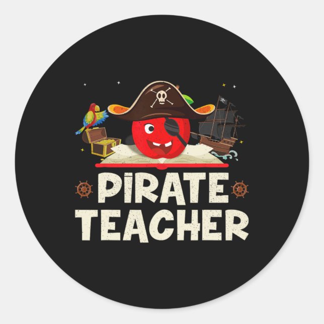 Sticker Rond Professeur Pirate Pour Halloween Costume Tee - shi (Devant)