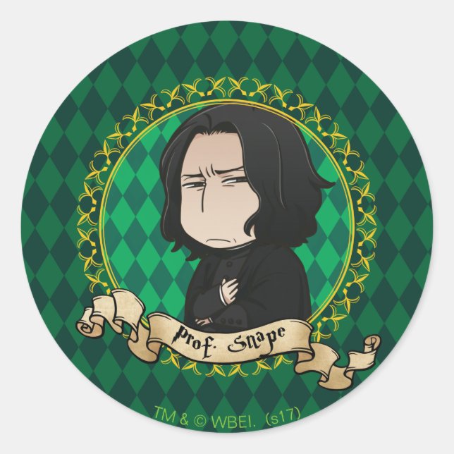 Sticker Rond Professeur Snape en anime (Devant)