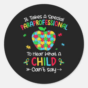 Sticker Rond Professeur spécial de Sensibilisation sur l'autism