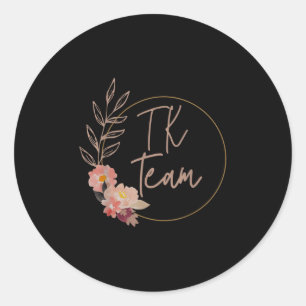 Sticker Rond Professeur Tk Maternelle Transitionnelle Florale D