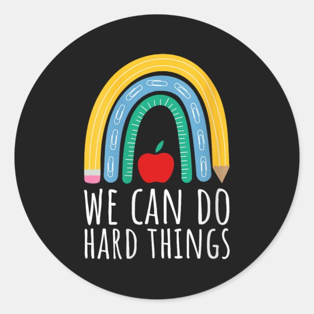 Sticker Rond Professeure de motivation pour femmes, nous pouvon (Devant)