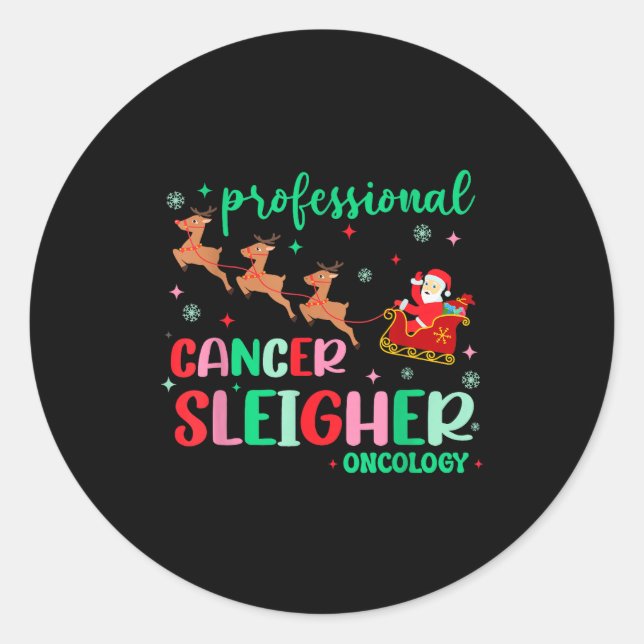 Sticker Rond Professional Cancer Sleigher Oncology Nurse Christ (Devant)