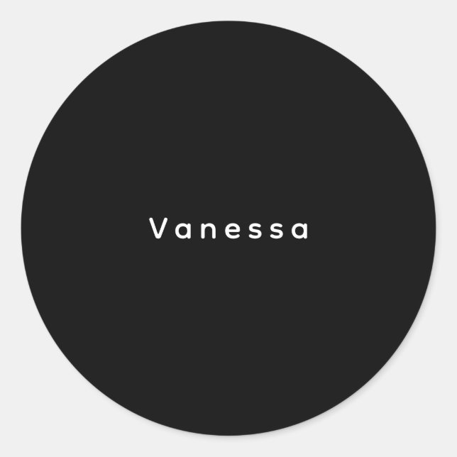 Sticker Rond Professional classical plain name custom black (Devant)