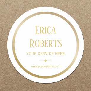 Sticker Rond Professionnel Gold Border Business Promotion