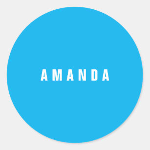 Sticker Rond Professionnel minimaliste moderne bleu ajouter vot