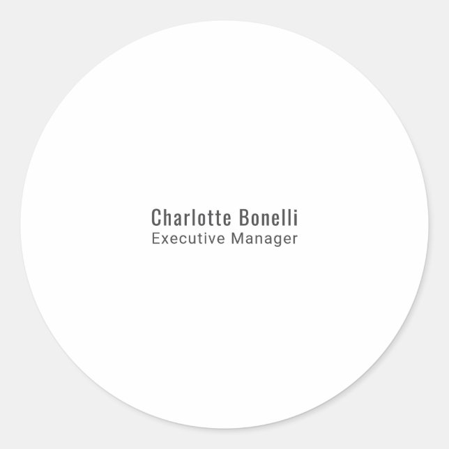 Sticker Rond Professionnel Minimaliste Moderne Simple  (Devant)