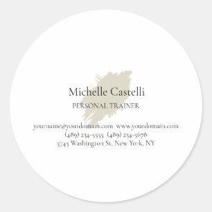 Sticker Rond Professionnel Unique Minimaliste Plain Personnalis