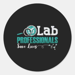 Sticker Rond Professionnels du laboratoire Sauver des vies Tech