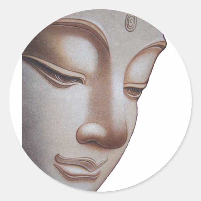 Sticker Rond Profil Bouddha (Devant)