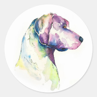 Sticker Rond Profil de chiot