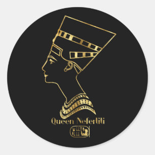 Sticker Rond Profil de la reine Nefertiti