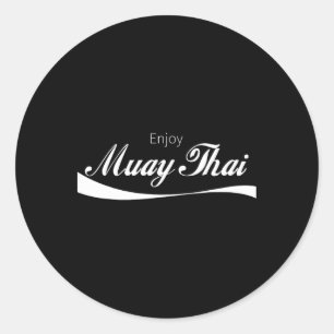 Sticker Rond Profitez de Muay Thai Kickboxing Arts Martiaux Com