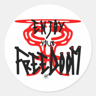 Sticker Rond Profitez de votre FreeDoom