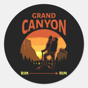 Sticker Rond Profitez du Grand Canyon National Park Rim-to-rim