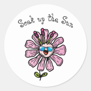 Sticker Rond Profitez du soleil