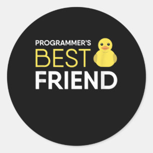 Sticker Rond Programmateurs de débogage de canard en caoutchouc
