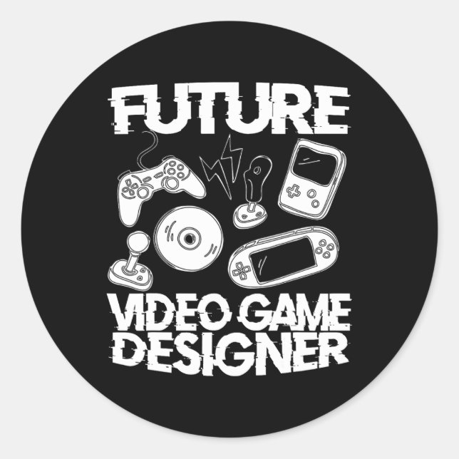 Sticker Rond Programmation de jeu futurs Jeux de concepteur de  (Devant)