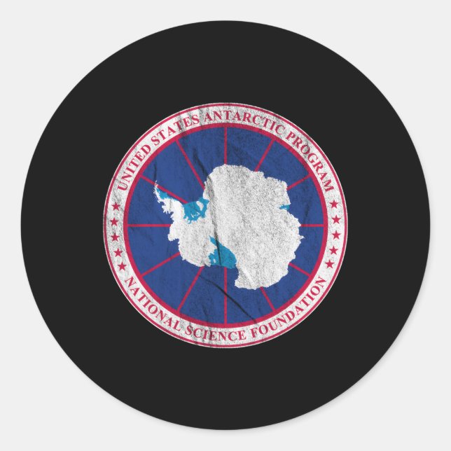 Sticker Rond Programme Antarctique Usa Antarctique (Devant)