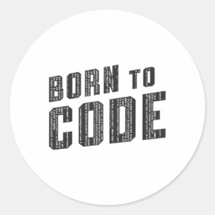 Sticker Rond Programmeur ICD de code médical born to code